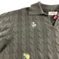 Autonomy Sweater Size 22 Women's Cable Knit V Neck Embroidered Flowers Green