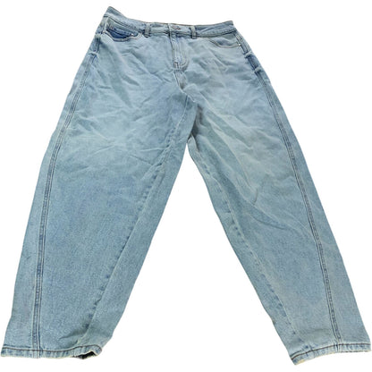 Women's Blue Barrel Leg Denim Jeans