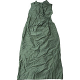 Sleeveless Wrap Dress Size 12 Women's Olive Green Tie Waist