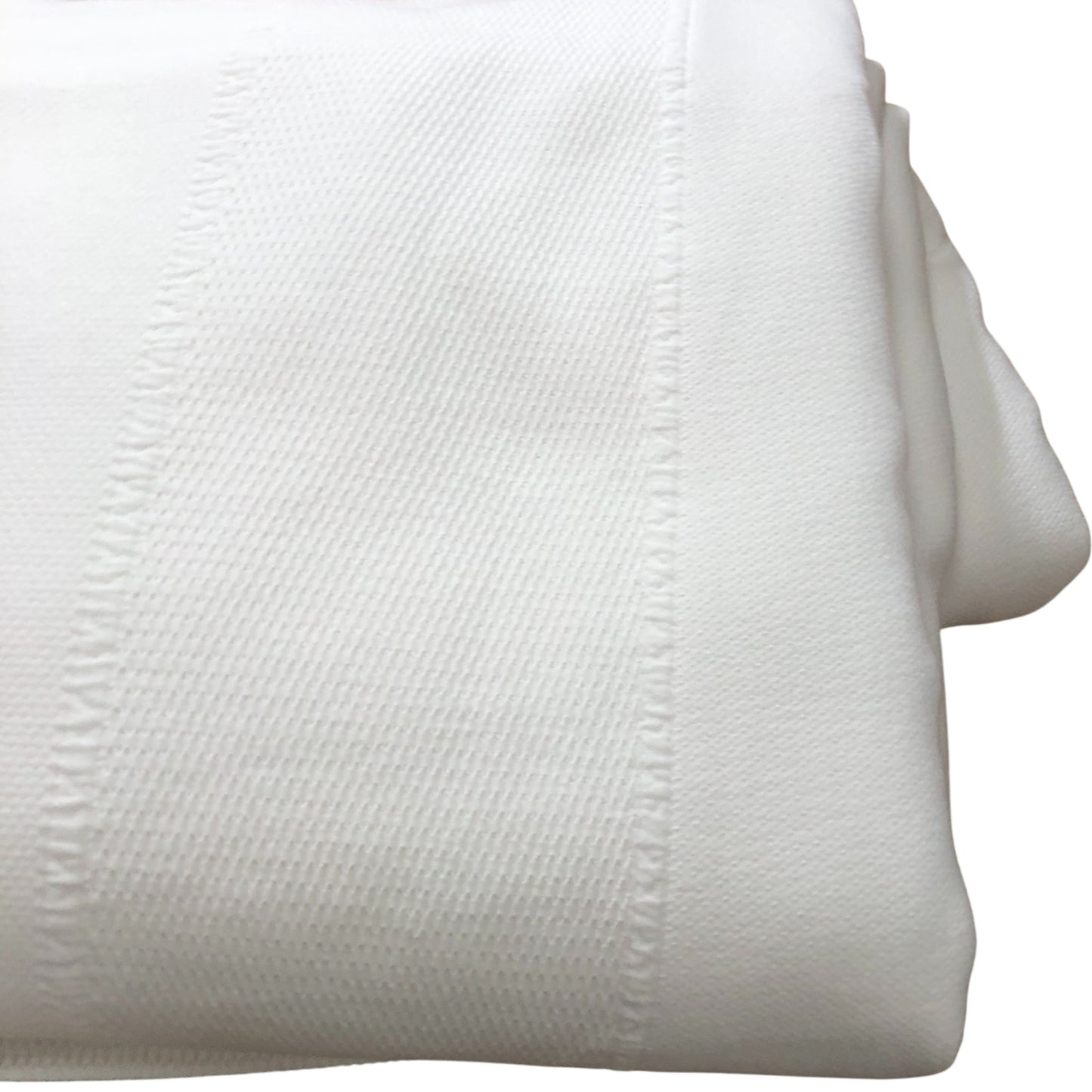 Superking Organic Cotton Blanket 280x260cm White Soft Textured Throw