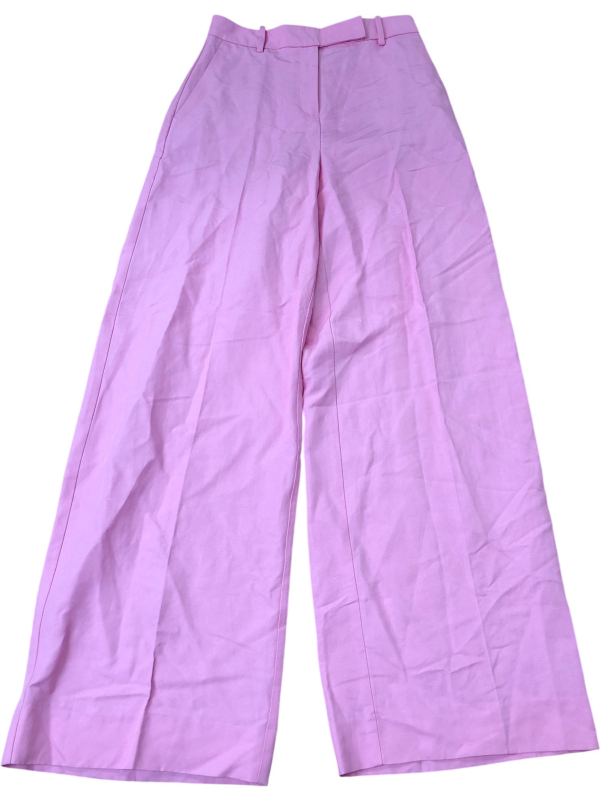 Pink Raine Wide-Leg Trousers With Linen Size 6 Long