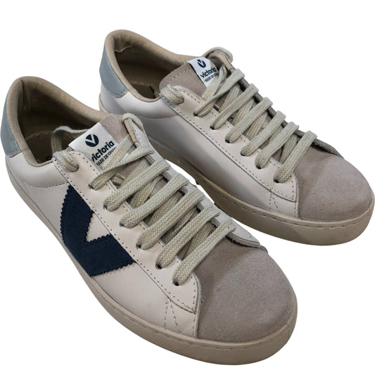 Victoria Azul Women's Leather Trainers White Suede Style UK5