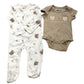 So Cute Baby Onesie & Romper Set 3-6 Months Organic Cotton Beige White