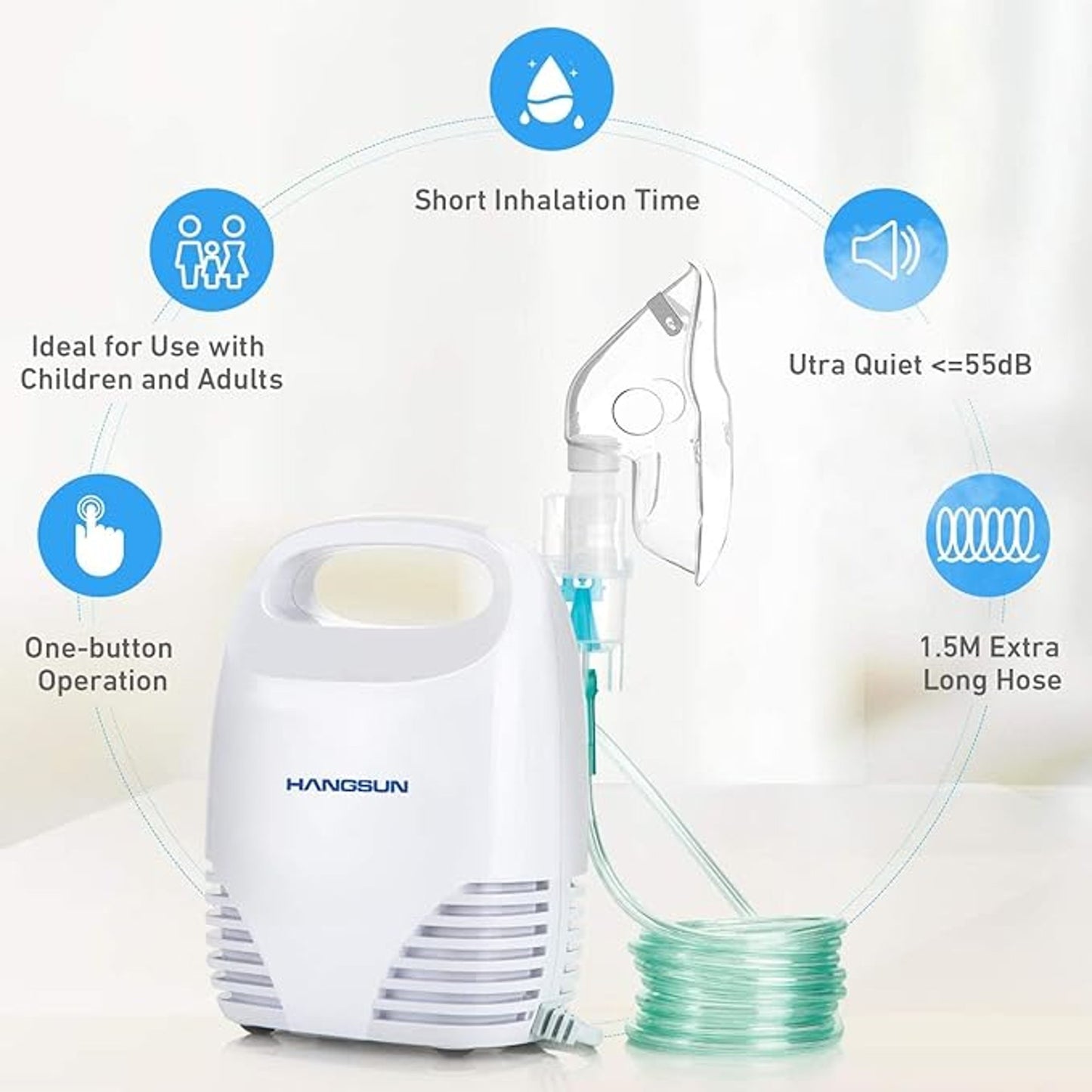 HANGSUN Portable Nebulier With Mask Mouthpiece And Accessories For Adults Kids