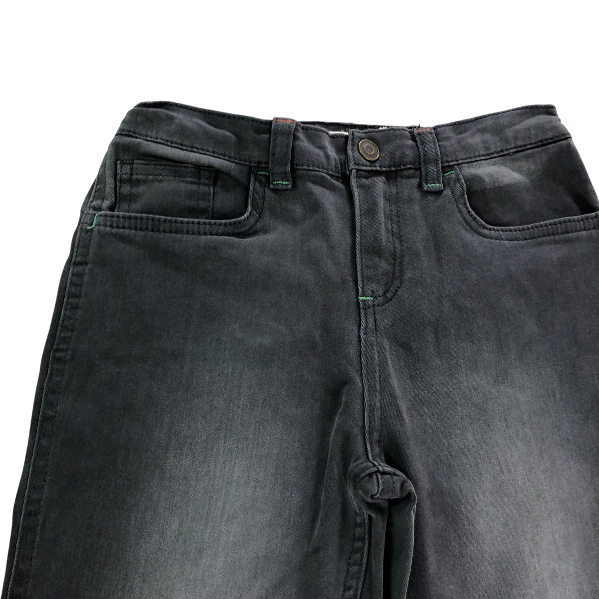 Kids' Charcoal Grey Elastic Waist Jeans Size 7-8 Years Soft Stretch Casual Wear