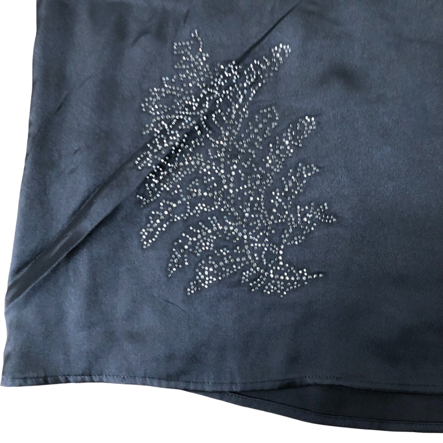 Branded Long Sleeve Blouse Women's Embellished Black Polyester Top UK6