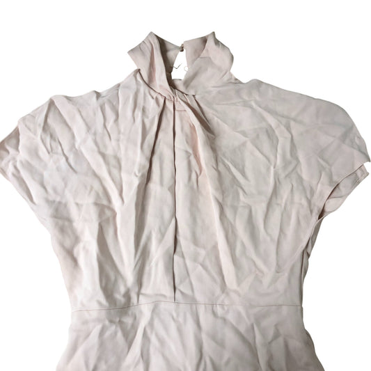 Women's Dress Pale Pink Short Sleeve Fitted Zip Back Party Dress Size 8