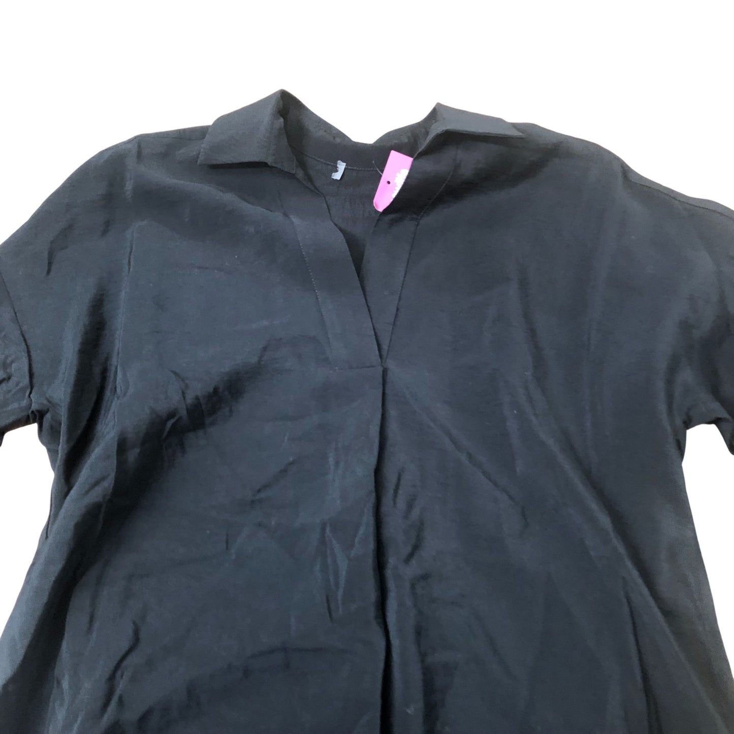 Black Tunic Top Women's V Neck Long Sleeve Casual Wear XS