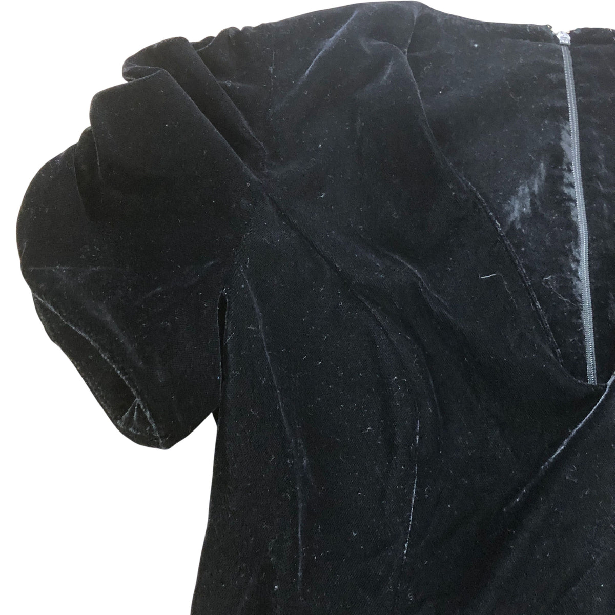 River Island Black Velvet Flared Dress UK8 Women's Short Sleeve