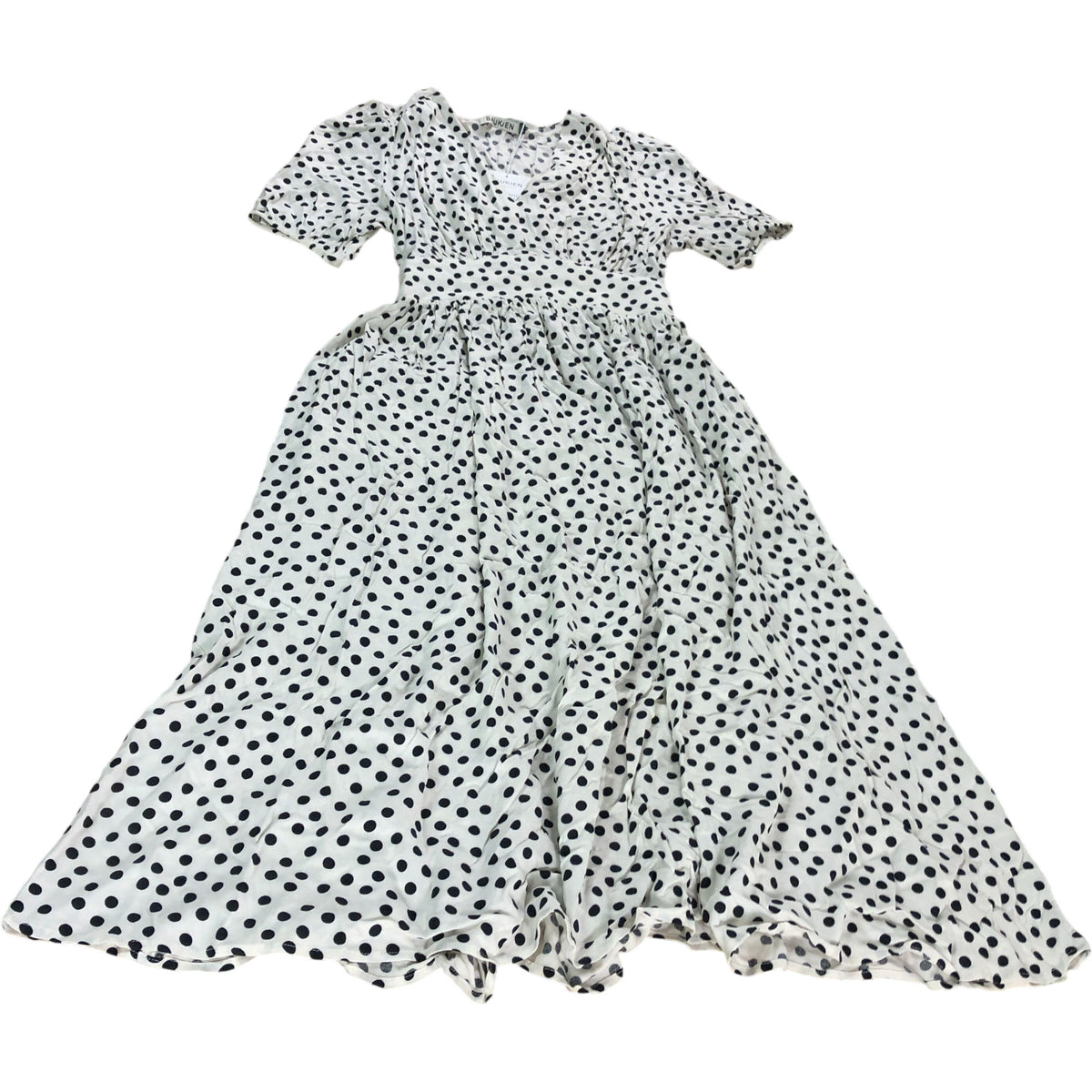 Baukjen Lina Printed Midi Dress Women's Cream Polka Dot V Neck