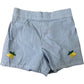 River Island Mini Girls Shorts 3-4 Yrs Blue Striped Lemon Embroidery