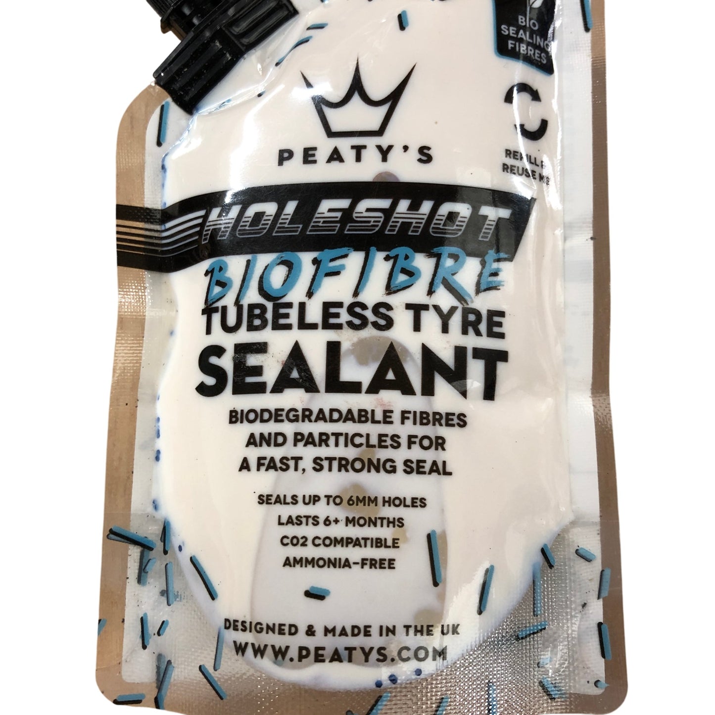 Peaty's Holeshot Biofibre Tubeless Tyre Sealant 120ml C02 Compatible AmmoniaFree