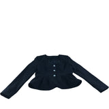 River Island Peplum Blazer UK12 Women's Black Button Detail Long Sleeve