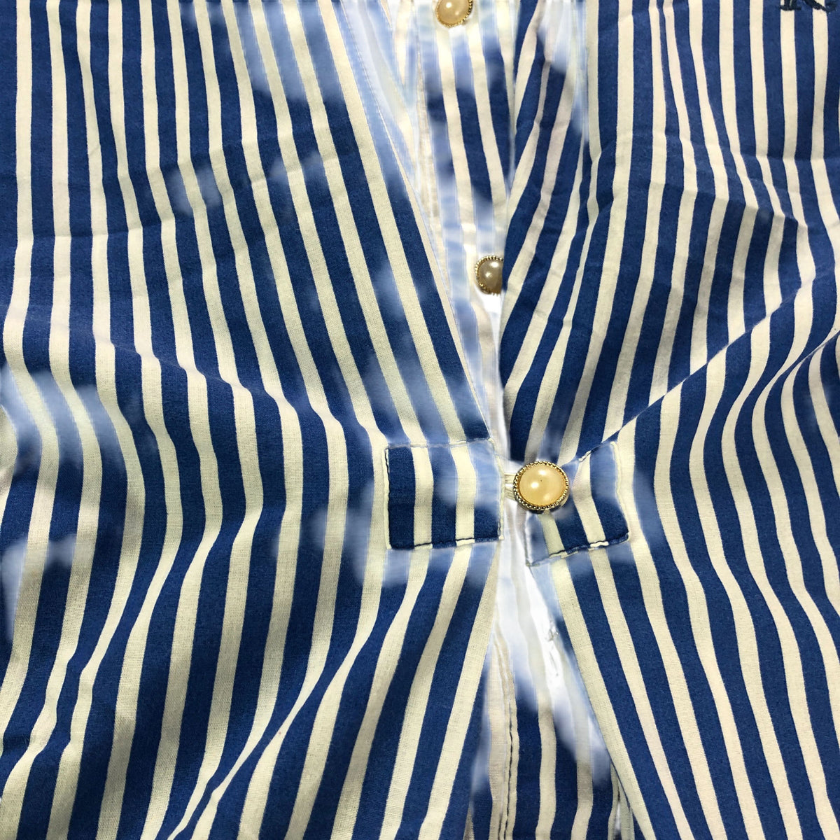 River Island Striped Shirt UK8 Women's Blue White Long Sleeve Casual Top