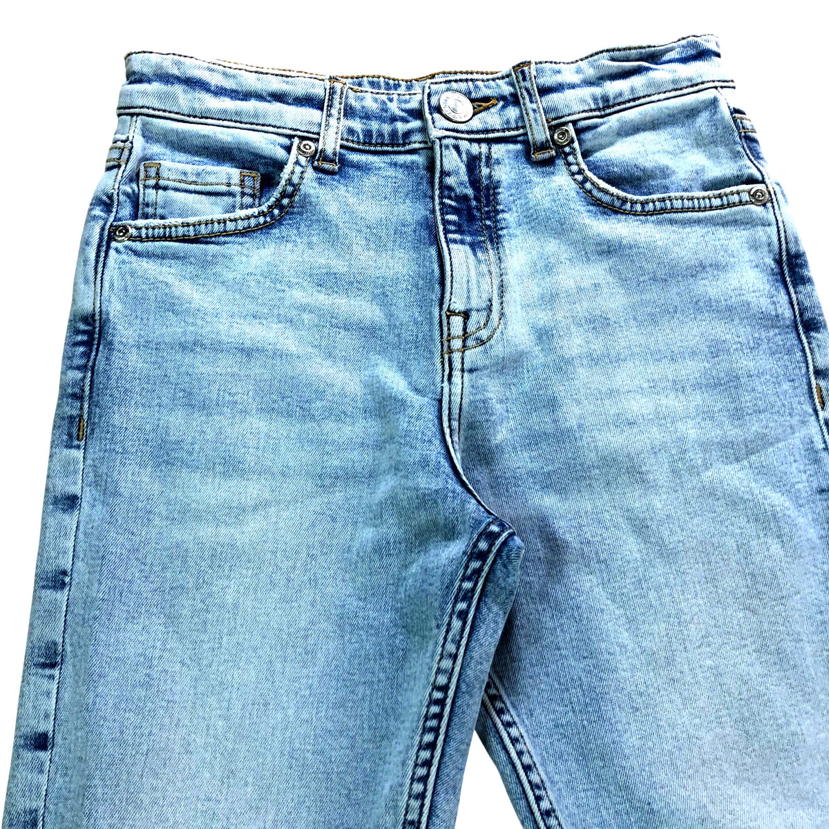 River Island 7-8 Years Girls Ripped Denim Jeans Light Wash