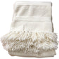 Luxurious Merino Wool Blanket Cream Soft Fringe Decorative Throw W140cm x L200cm