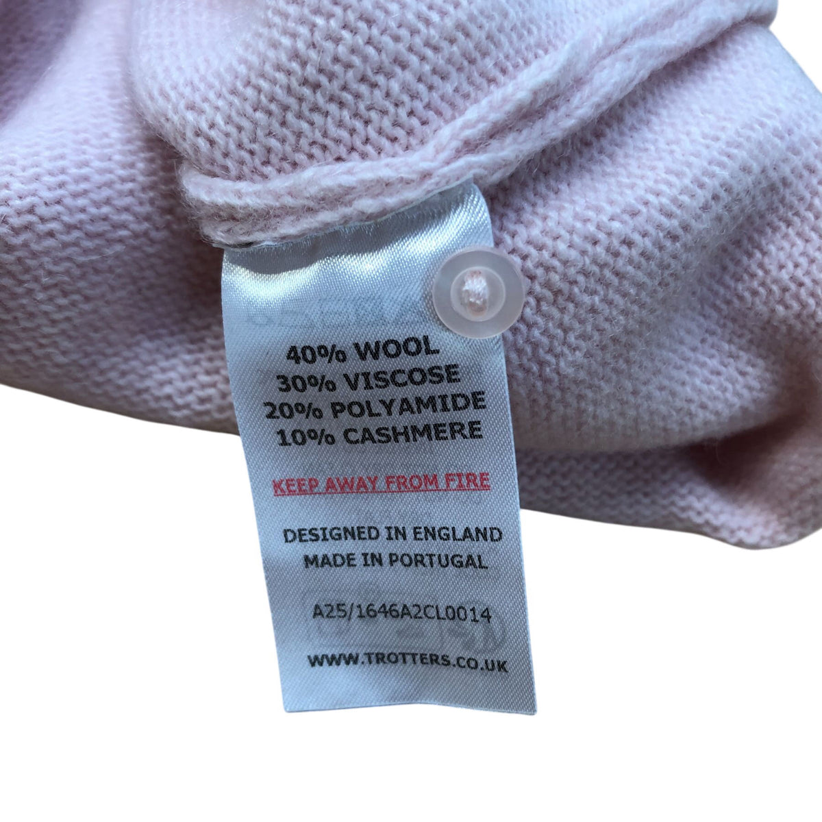 Trotters Baby Playsuit Girls Pink Wool Blend Floral Collar
