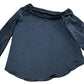 River Island Off The Shoulder Blouse UK Size 8 Women's Long Sleeve Black Satin