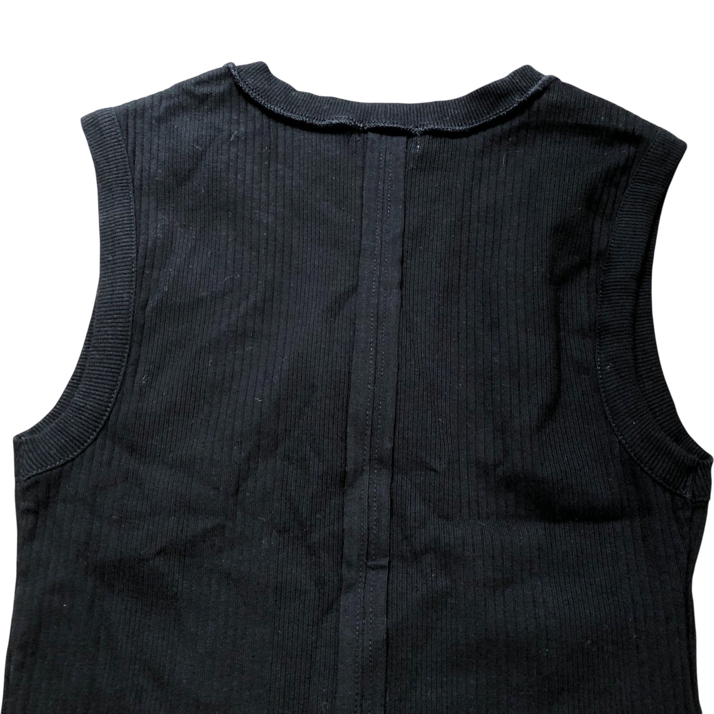 River Island Black Sleeveless Ribbed Top Size 8 Casual Stretchy Fashion
