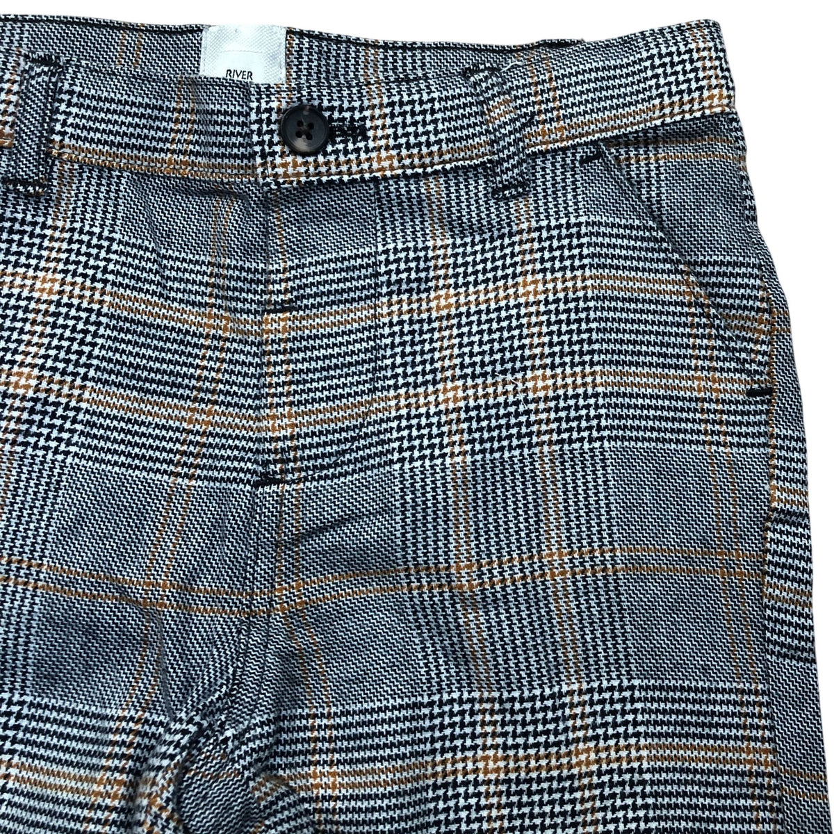 River Island Kids Four Piece Grey Check Suit - Shirt Trousers Waistcoat Bow Tie