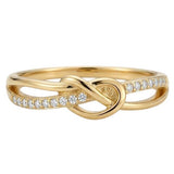 Bmmye Love Heart Infinity Detail Gold Plated Sterling Silver Ring Size T
