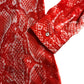 Branded Blouse UK12 Women's Red Snakeskin Print Long Sleeve Top