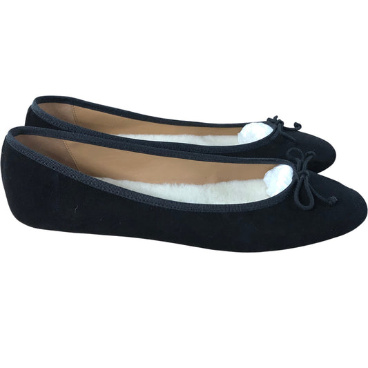 Flattered Black Suede Ballerina Flats UK 7 Women's Comfortable Stylish Footwear