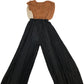 River Island Women's Pleated Jumpsuit UK6 Size 2 Brown Black Cream Elegant