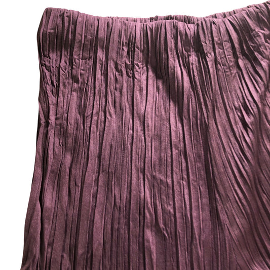 River Island UKS Women's Plisse Trousers Burgundy Flared Stretch
