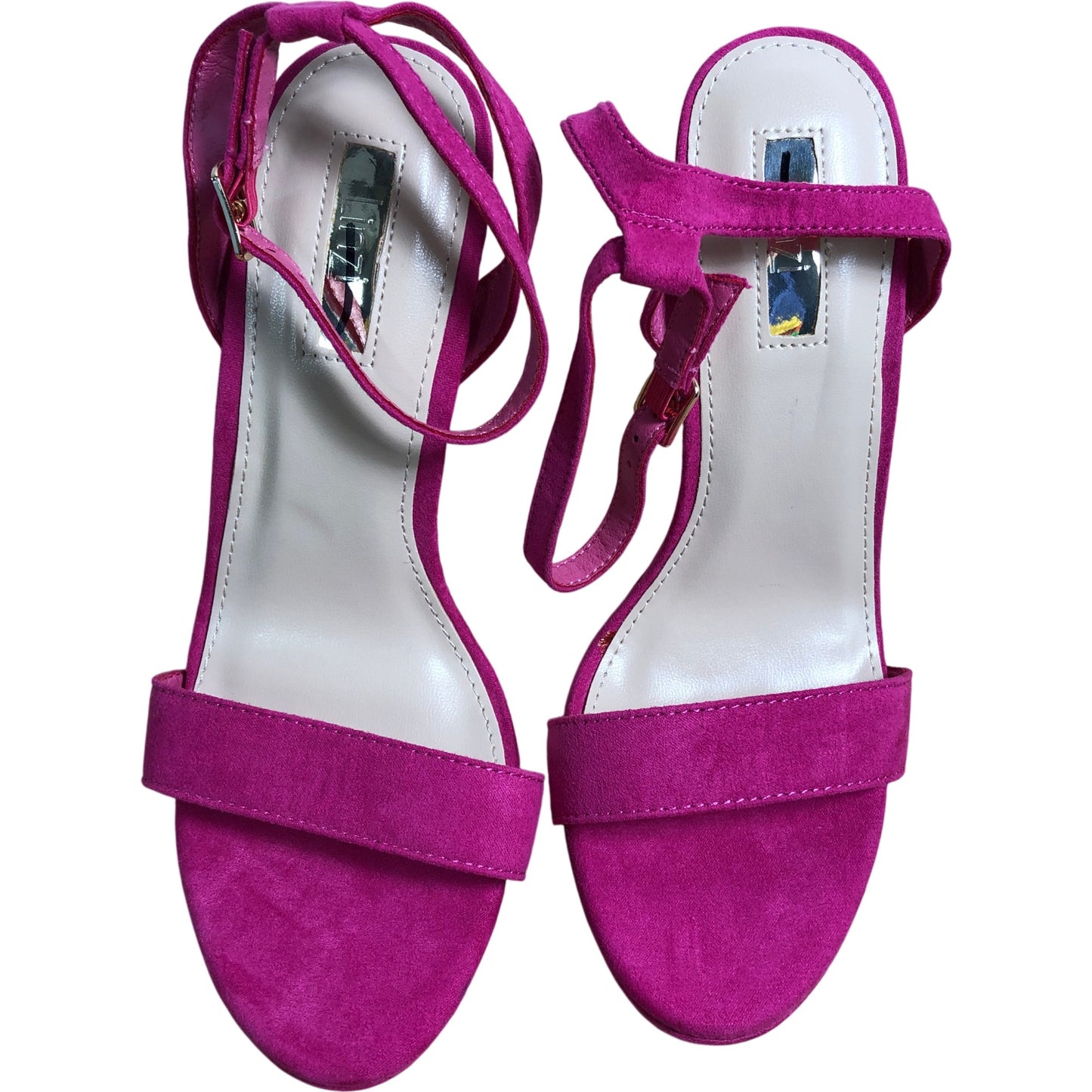 Linzi Women's Pink Suede Strappy Heels UK5 Elegant Open Toe Sandals