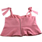 River Island UK L Women's Pink Crop Corset Top