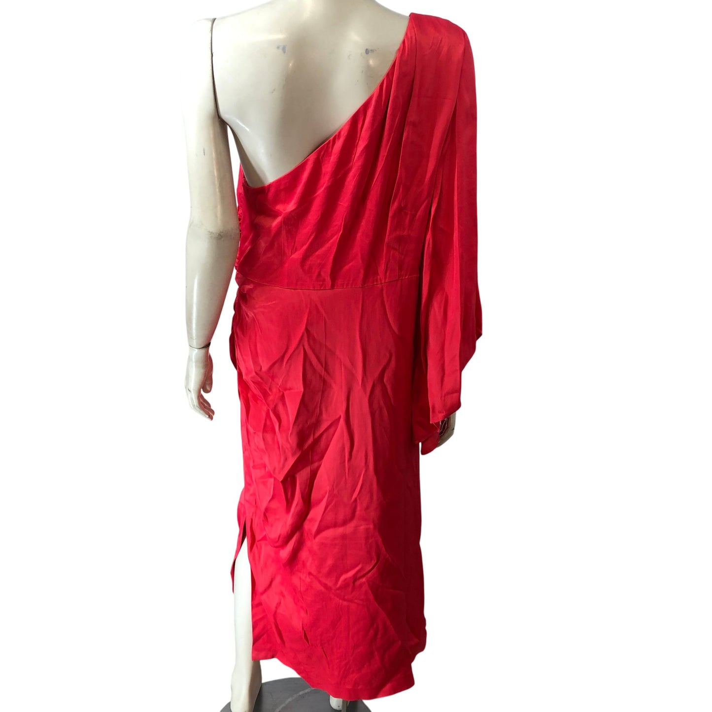 Branded Chic One Shoulder Dress Women's Elegant Red Maxi Dress Size UK16