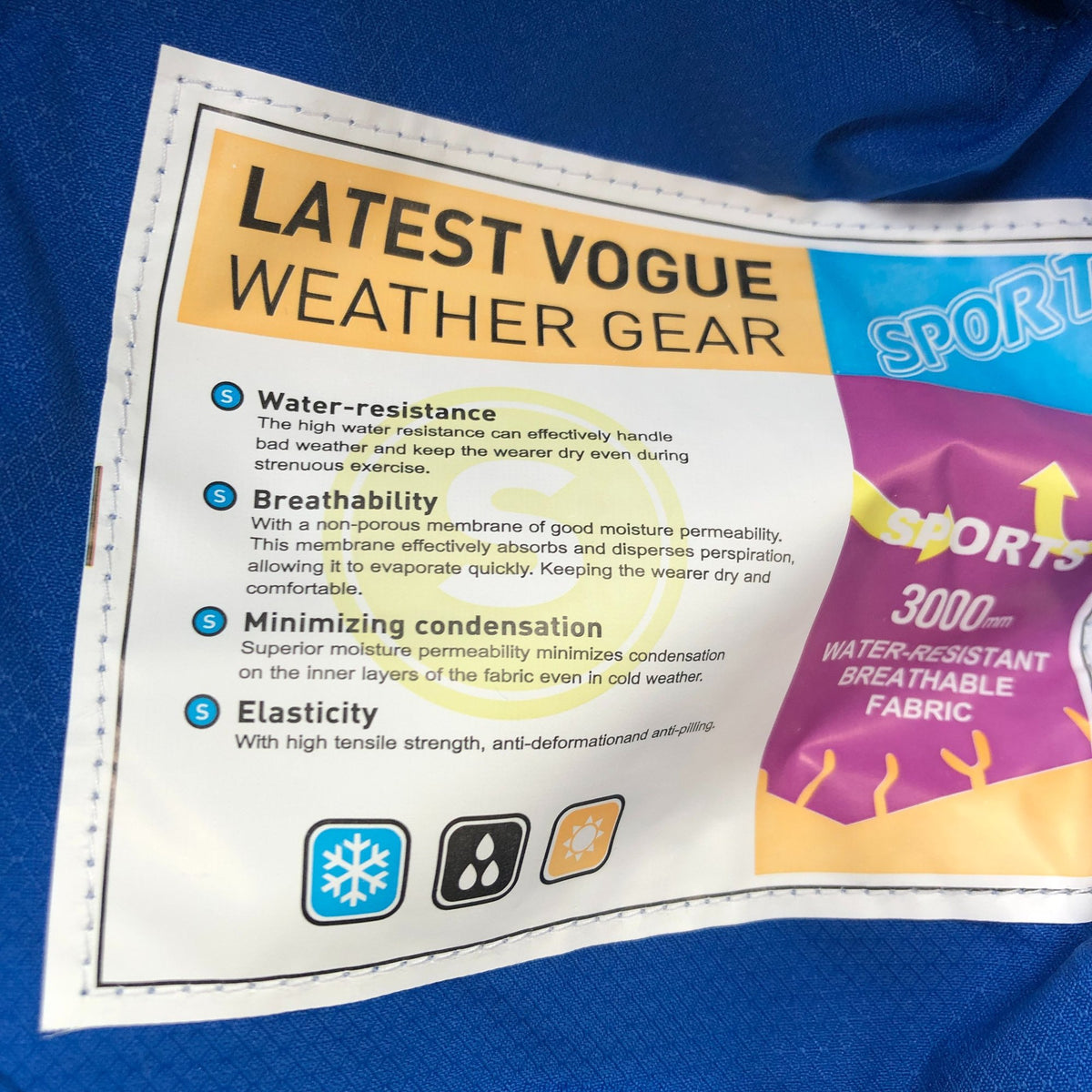 Outdoor Jacket 2XL Men's Blue Insulated Waterproof Snow Coat with Hood