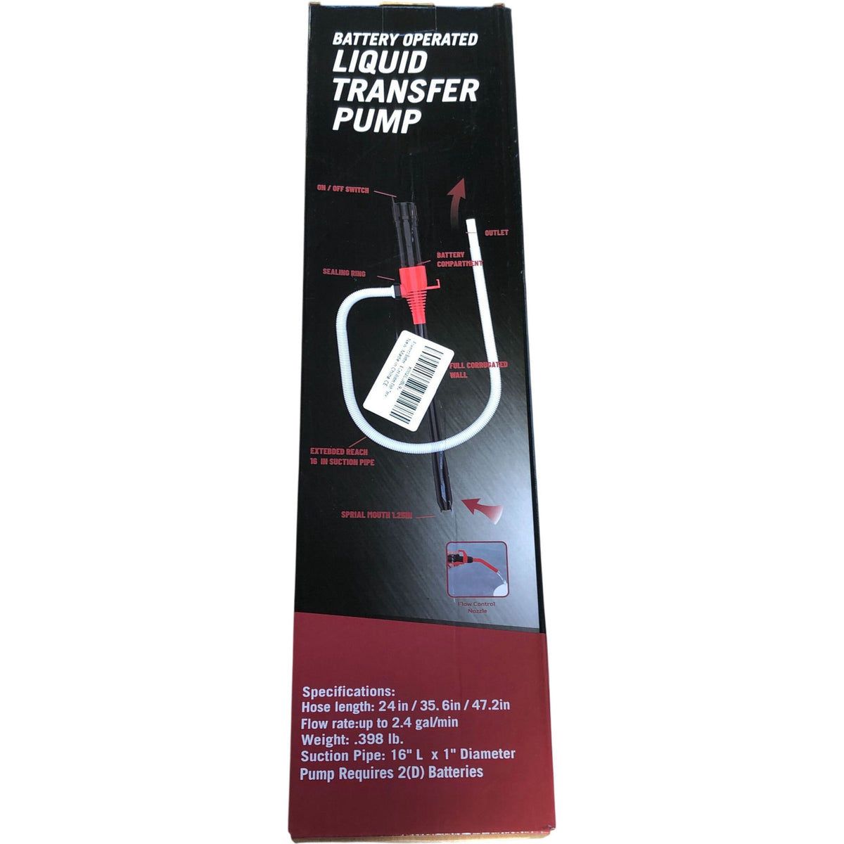 Battery Operated Liquid Transfer Pump Over 2.4 Gallons Per Minute