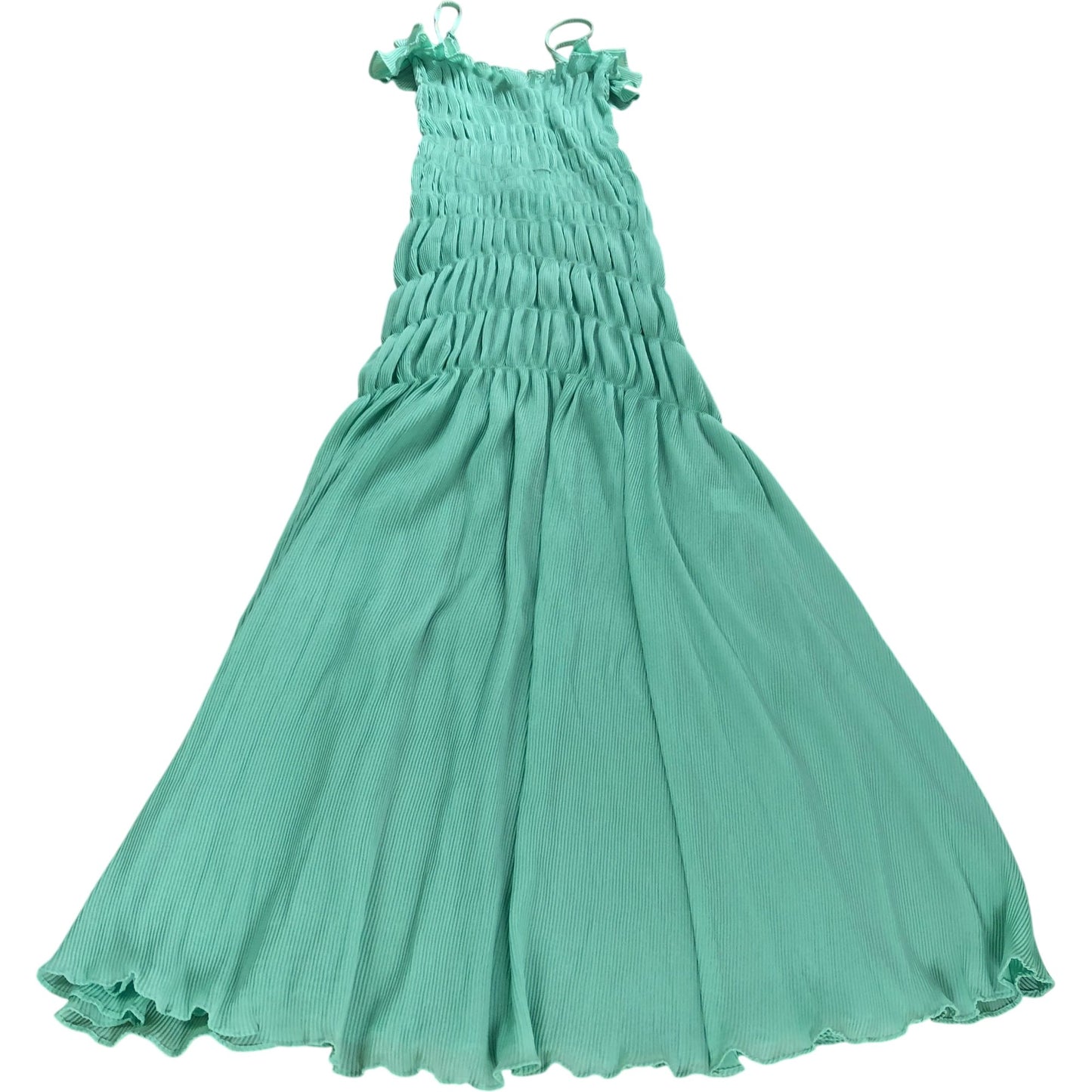 Georgia Hardinge Green Shirred Maxi Dress - Size 12