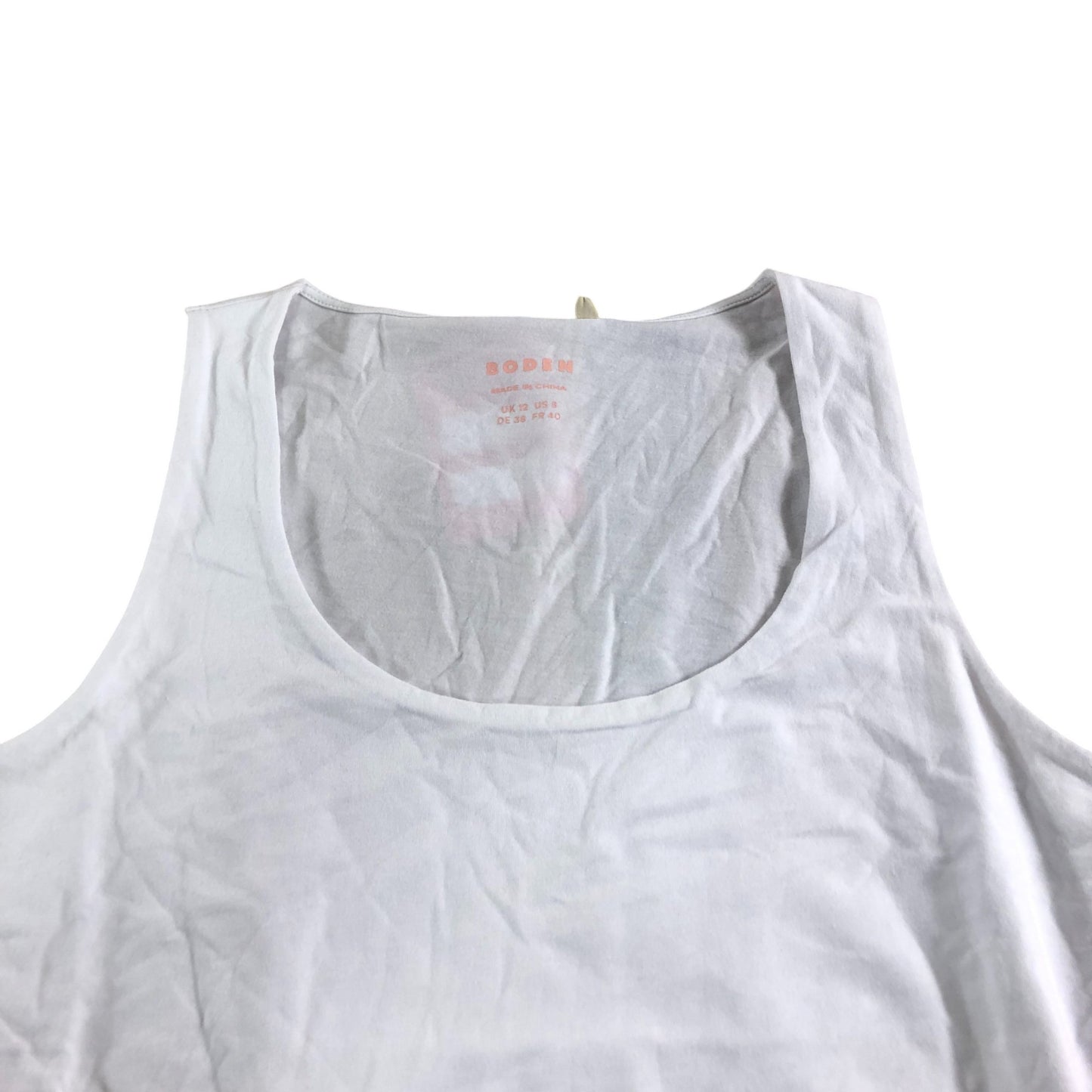 Boden Women's White Classic Tank Top Casual Wear UK12