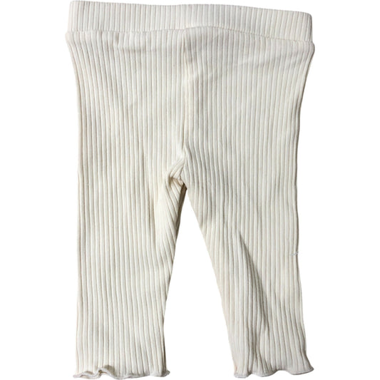 Baby Leggings 0-3 Months Cream Ribbed Design Soft Stretchy Fit