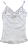 River Island Lace Trim Camisole Top Size XS Women's Cream Ribbed Blend