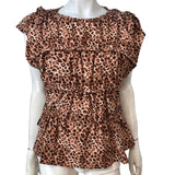 River Island Radical Romance Top UK16 Women's Leopard Print Blouse Sleeveless