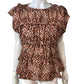 River Island Radical Romance Top UK16 Women's Leopard Print Blouse Sleeveless