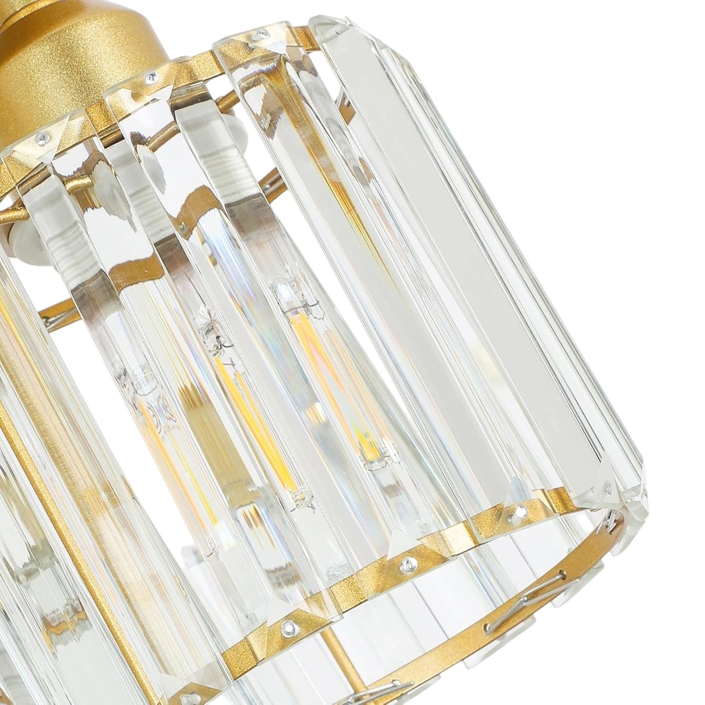 Rocunsi 3-Light Gold Chandelier E27 Base Glass Pendant Light Fixture