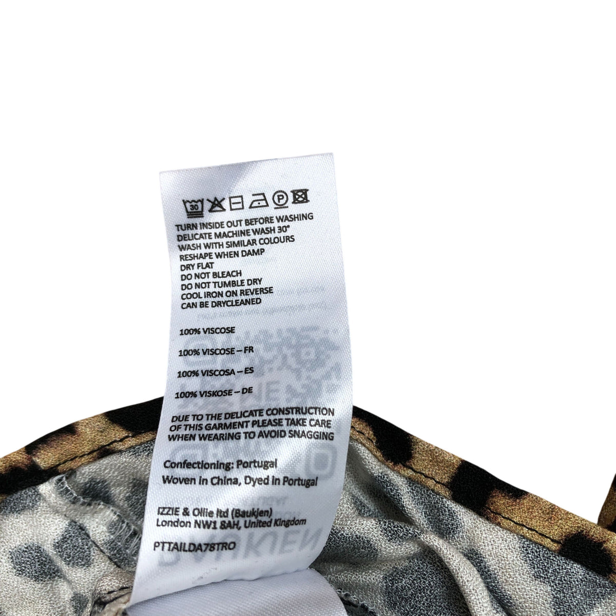 Baukjen Leopard Print Midi Dress Women's Viscose Long Sleeve