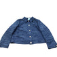 Stylish Jacket Women's Blue Textured Design With Buttons UK18