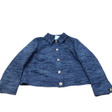 Stylish Jacket Women's Blue Textured Design With Buttons UK18