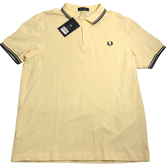 Fred Perry Twin Tipped Polo Shirt XL Men's Yellow Cotton Short Sleeve