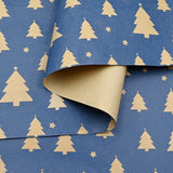Blue Kraft Wrapping Paper Roll Christmas Gift Wrap 15M