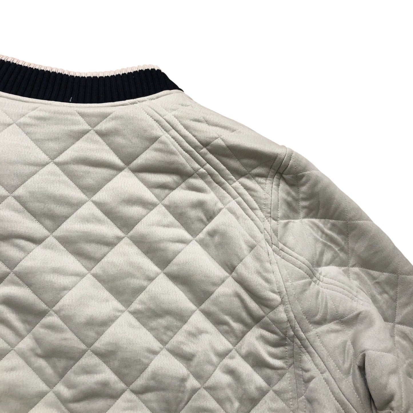 Cream Quilted Bomber Jacket Size XL