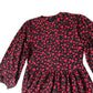 Floral Print Maxi Dress Red Black Long Sleeve Size 22