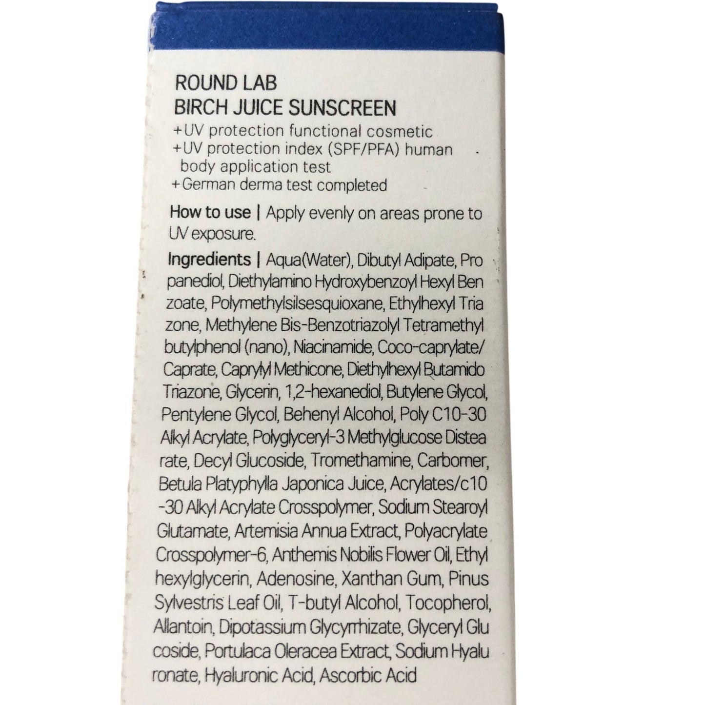 ROUND LAB Birch Juice Sunscreen SPF 50 High Protection UVA 50ml New