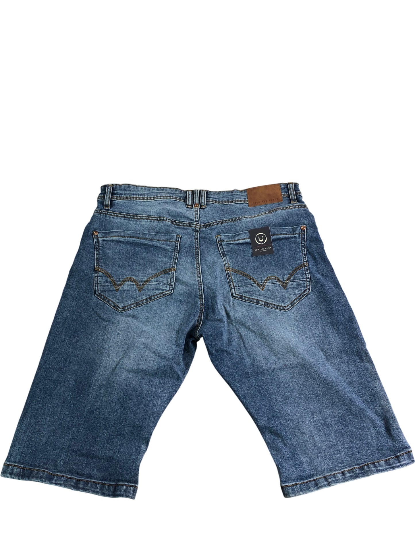 DUCK AND COVER ZEKI W34 Men's Denim Shorts Blue Classic Fit